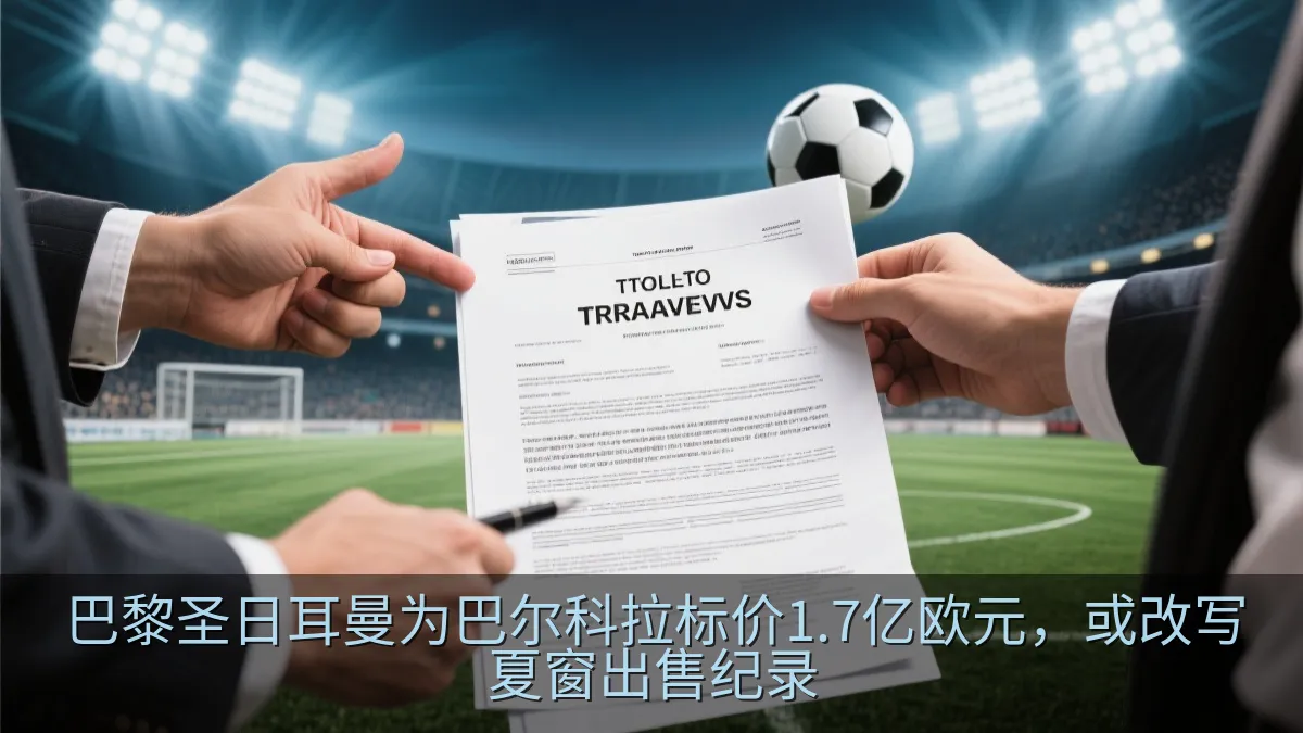足球转会谈判概念画面，球场与文件夹