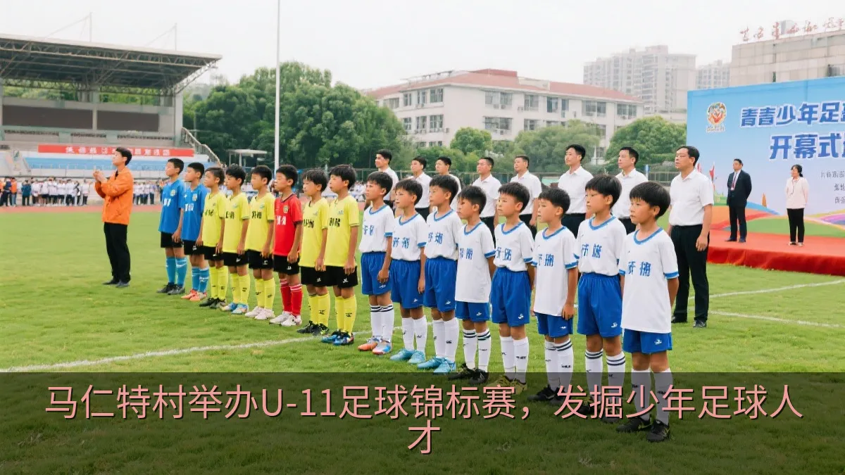 少年足球运动员在赛场上比赛