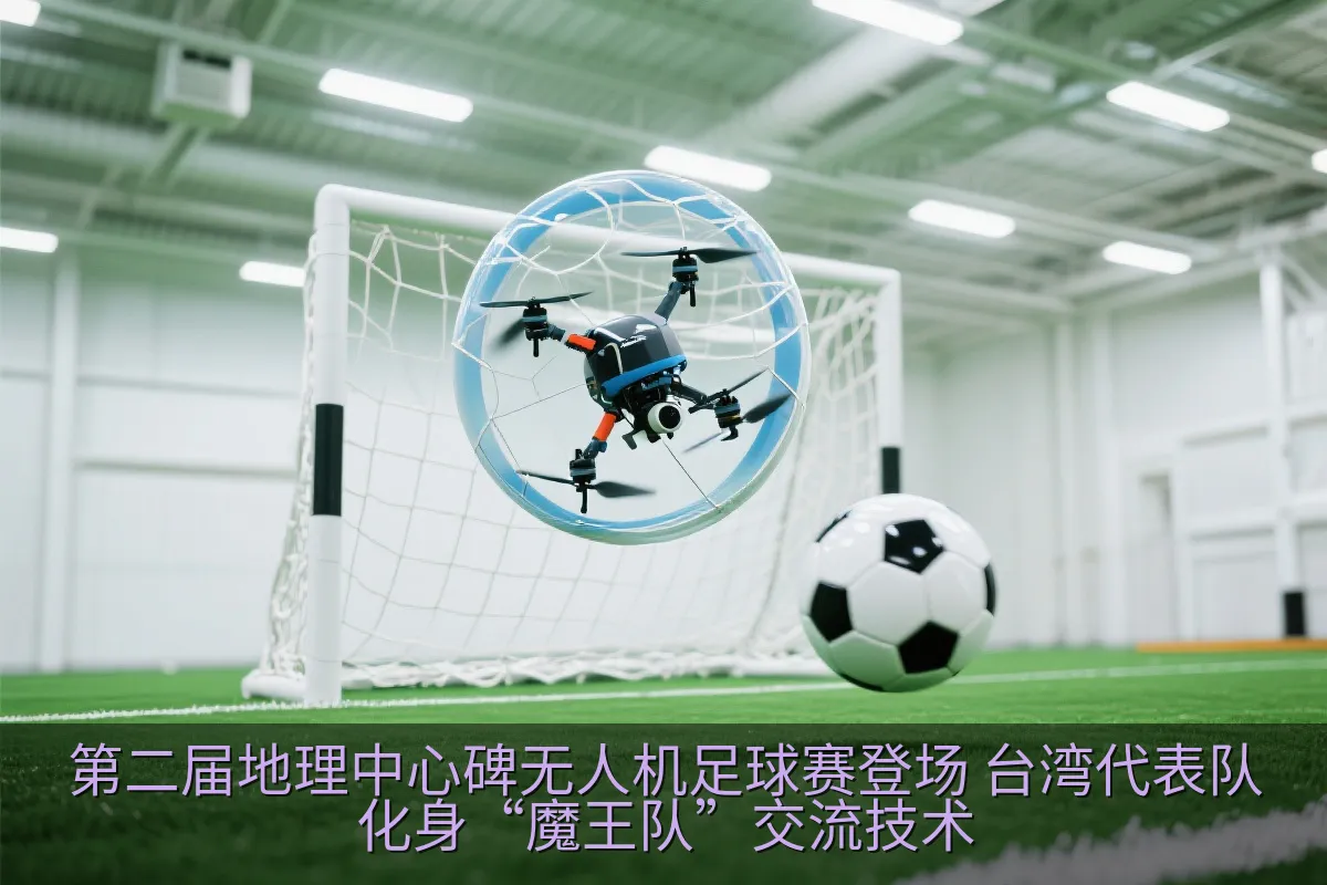 无人机足球赛场上的攻防对抗画面